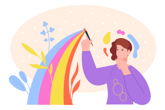 Download Imaginative Person. Woman with Creative - Creative Collection