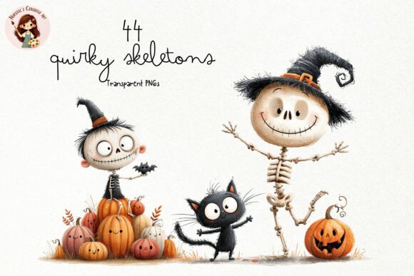 Download Quirky Halloween Skeletons PNG Clipart - Quirky Collection