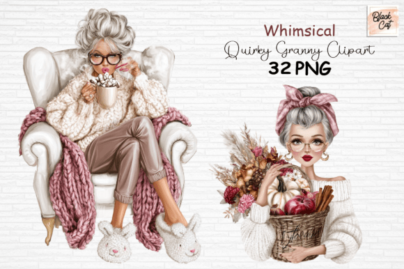 Download Whimsical Quirky Granny Clipart PNG - Quirky Collection